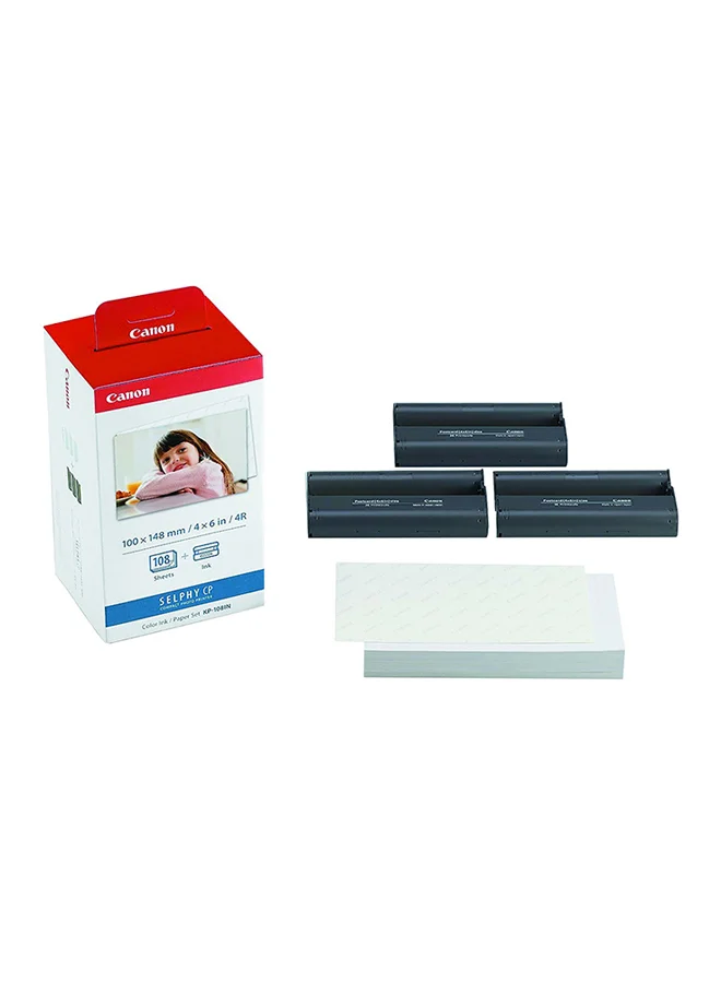 Premium Photo Paper and Ink Cartridge Set for Compact Photo Printers (Multicolour, 108 Sheets) 8l6ul