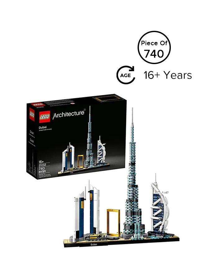 Building Blocks Dubai Skyline Architecture Model Set (740 Pieces) Premium Building Construction Kit for Adults and Kids 7c4g4