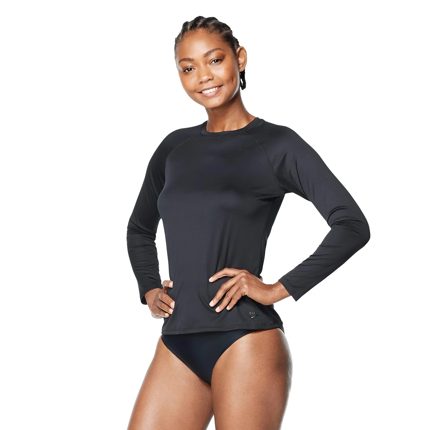 Premium Long Sleeve Rashguard Swim Shirt for Women UV Protection Athletic Swimwear (Black, Medium) p6naa
