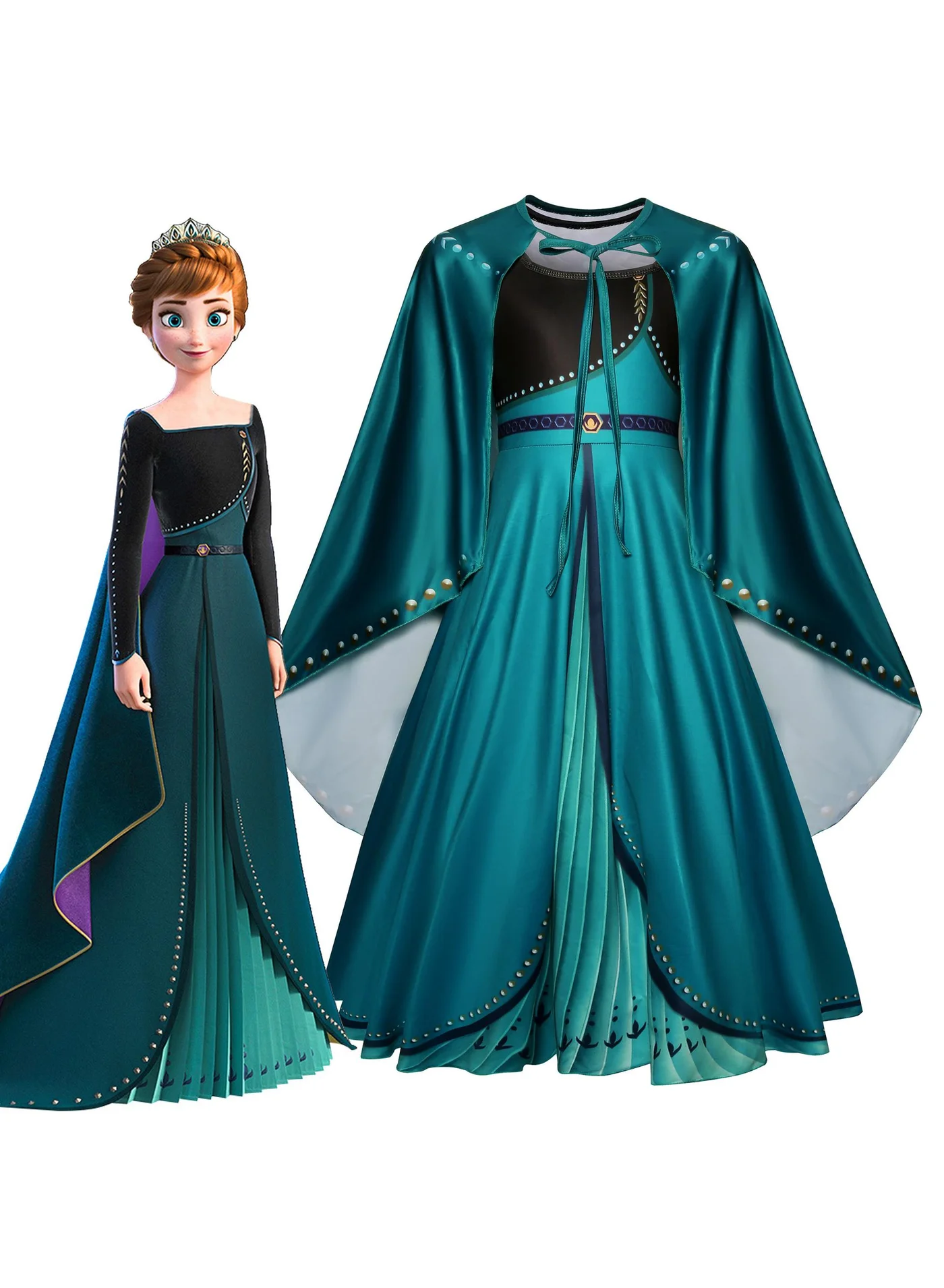 Bluejw Princess Dress Up Costume For Toddler Girls Premium Polyester Party Outfit (Size 110cm) i9rnb